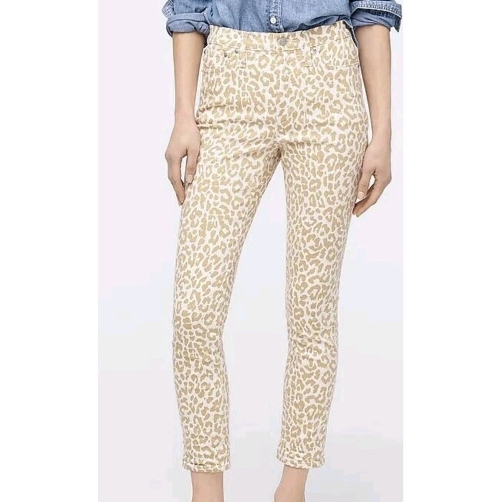 J.Crew 10" High Rise Toothpickβ Jean in Safari Leopard Print Size 29